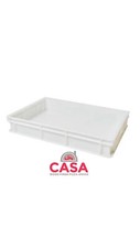 Pizza dough tray case 600mm x 400mm x 100mm White stackable food storage box