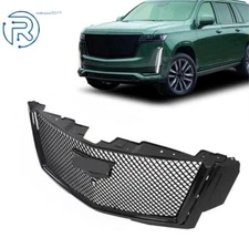 For Cadillac Escalade 2015-2019 2020 Front Upper Grille Grill Black Mesh Black