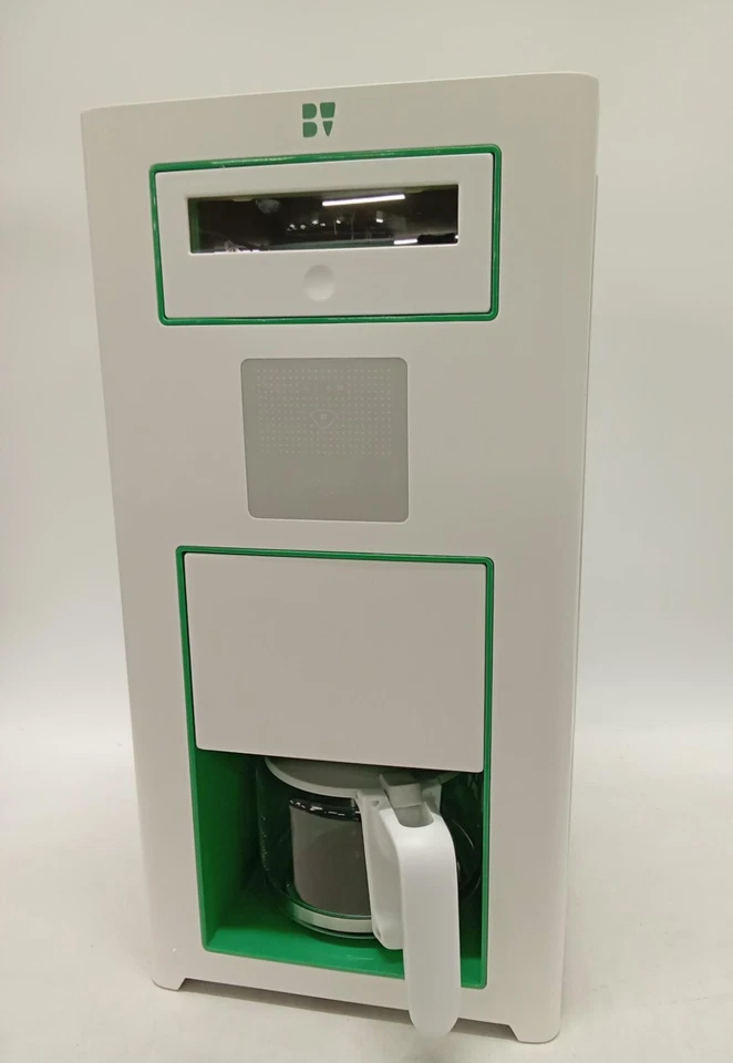 Máquina de café Bonaverde tostada-molida-preparada, blanca con detalles verdes Foto 2 de 4