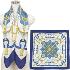 Hermes "Eperon d'or" Carre 90 Silk 100 Scarf Vintage Rare Cleaned