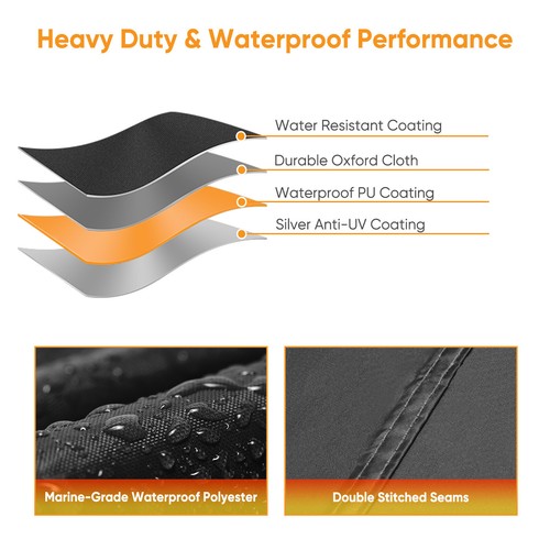 210D Heavy Duty Waterproof Boat Cover Trailerable For V-Hull 17-19FT 102" Beam - Picture 7 of 21
