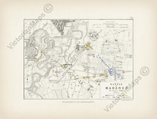 Antique map BATTLE OF MARENGO Plan 2 1850 Napoleon wall art gift print poster XL