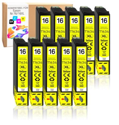 10 x Yellow kompatibel mit Epson WorkForce WF-2010 WF-2510 WF-2630 WF-2660