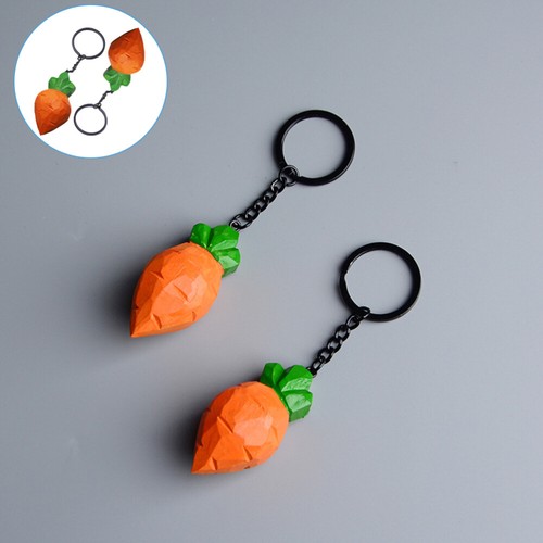 2 Pcs Car Key Fob Fake Carrot Decoration Carved Keychain Decorate eBay