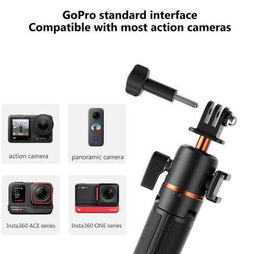 VRIG Mini Tripod Selfie Stick 2-in-1 Extendable 360° Adjustable for GoPro Camera - Picture 6 of 11