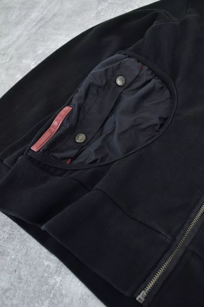 Prada Zip Hoodie Red Tab Size S - M Prada Zip Hoodie Red Tab Size S - M