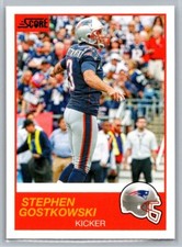 2019 Score #149 Stephen Gostkowski New England Patriots Football Card