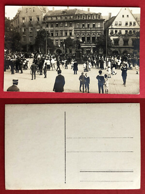 Privat Foto  AK JENA um 1925 Menschen Ansammlung am Marktplatz  ( 66172