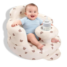 Inflatable Baby Seat Built in Air Pump, Blow up Baby Chair with Back Support and
