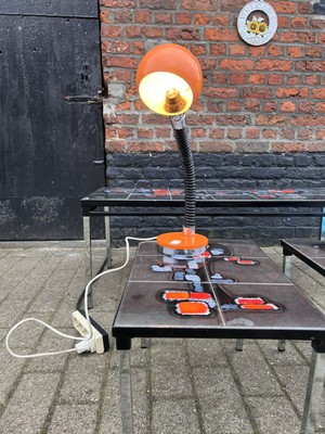 Retro 1970er Space Age Schreibtischlampe   Orange & Chrom Targetti Stil,...