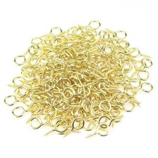 200 Pieces 2 Screw Eyes Screw in Eye Hooks Metal Screw Eye Pins Hooks Brass Pla