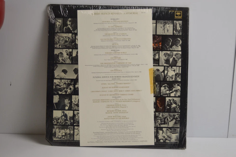 Robert F Kennedy A Memorial Vinyl Record LP Factory Sealed NIP D2S 792 Columbia - Image 2 of 4
