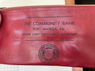 Vintage Community Bank Port Matilda PA Red Vinyl Bank Deposit Money Zipper Bag — photo 1