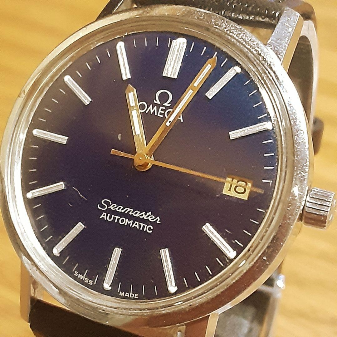 Omega Seamaster Vintage Cal.1012 Date Navy Silver Automatic Mens