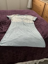FOR SALE LADIES LA MARQUISE SUMMER SHORT SLEEVE NIGHTY, MEDIUM BNWT, BLUE/WHITE.