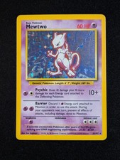 Mewtwo Holo 10/102 Set Base Originale 1999 WOTC Carta Pokemon Vintage AS-IS