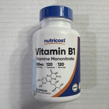 Vitamin B1 Thiamin Capsules 100 Mg 120 Count By Nutricost 3/2029 Free Shipping