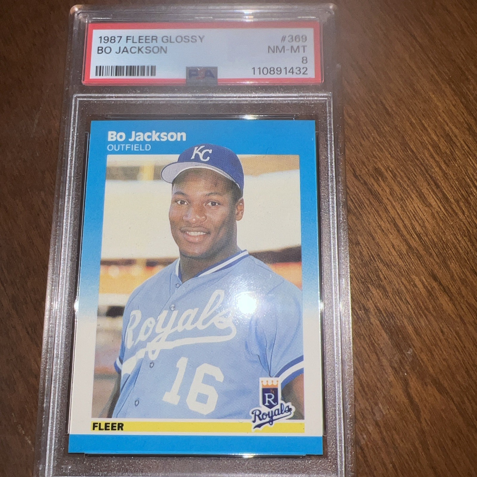 1987 fleer glossy bo jackson psa 8 MLB Baseball Rookie Rc Kc Royals Hof Nm