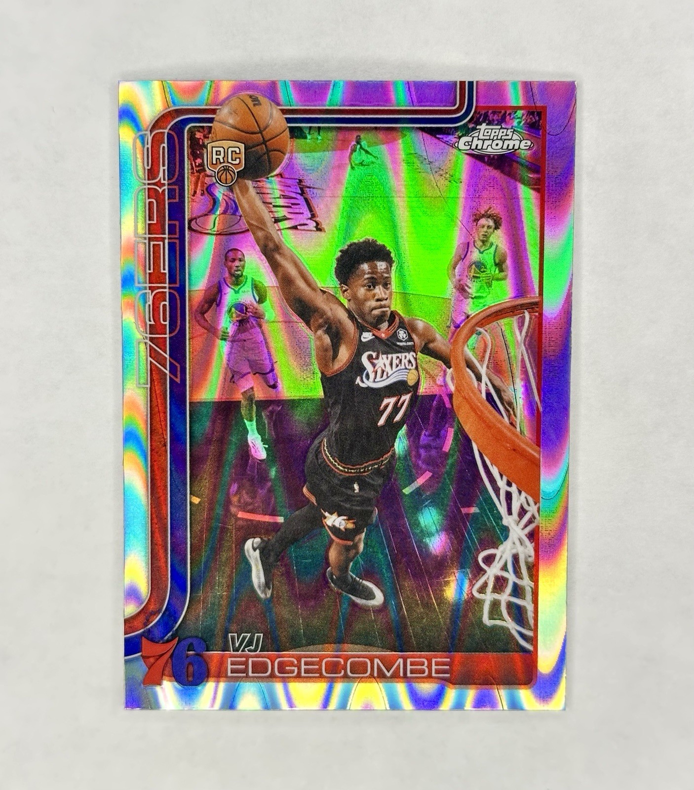 2025-26 Topps Chrome Update VJ Edgecombe #153 RC Rookie Raywave Refractor 76ers