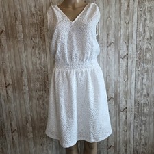 NWT Michael Kors Small White Sleeveless Double V Neck Lined Dress