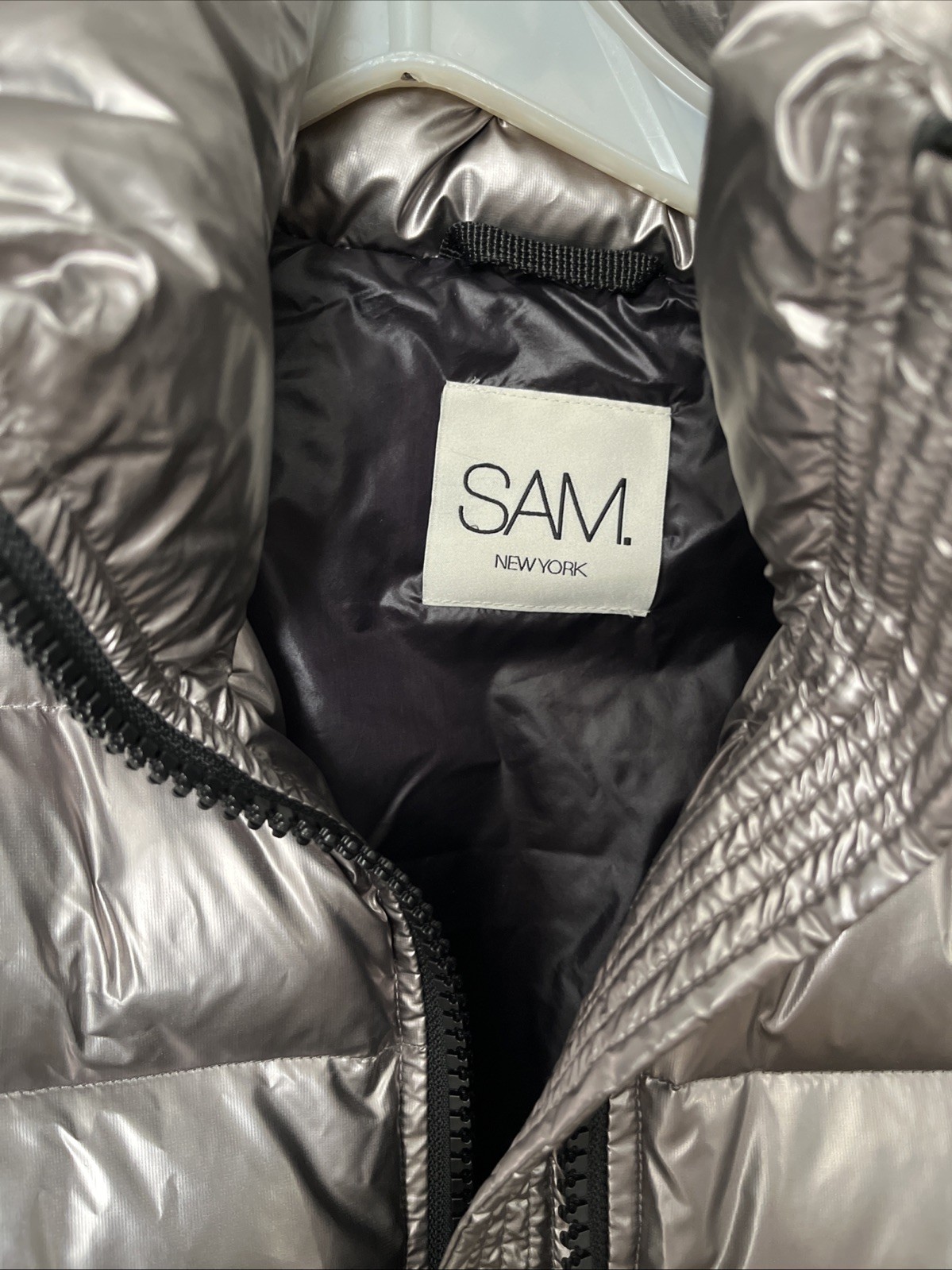 SAM. Down Jacket, Size small, Silver - image 2