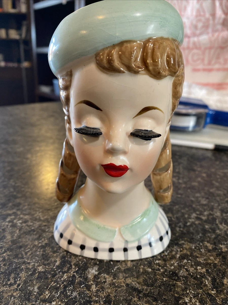 Vintage Girl Head Vase Indiana OTHER China & Pottery Headvases for