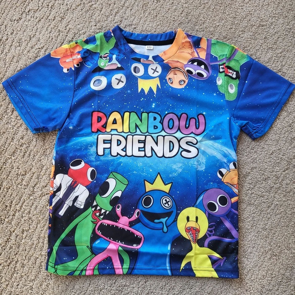 Camisa de manga corta "Rainbow Friends" para niño - azul - talla 4 - nueva sin etiquetas Foto 2 de 4