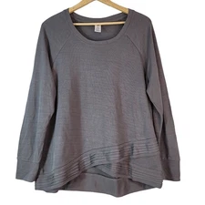 Active Life Knit Pullover Top Gray Plus Size XXL Long Sleeve Sweater Tunic Modal