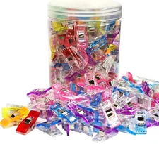 Sewing Clips, 120 Pcs with Plastic Jar, Fabric Clips, Premium Quilting Clips for