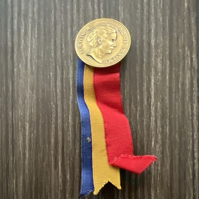 Antique Medallion Ludwig II König V Bayern Wappen Pendant Medal Ribbon