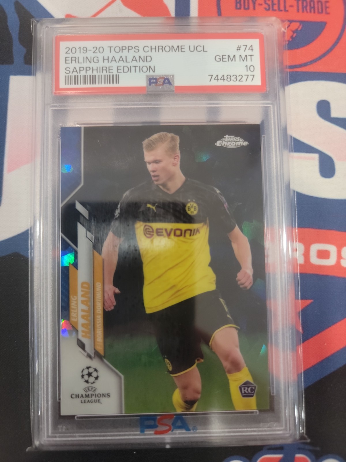 Erling Haaland 2019 Topps Chrome UEFA Champions League Sapphire