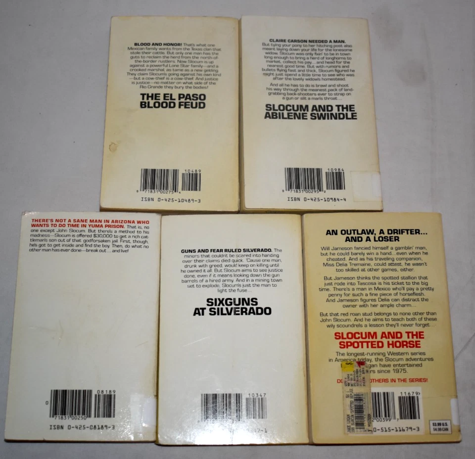 Jake Logan Slocum Western Novels Lot of 5 Paperback Berkley Books - Imagem 2 de 4