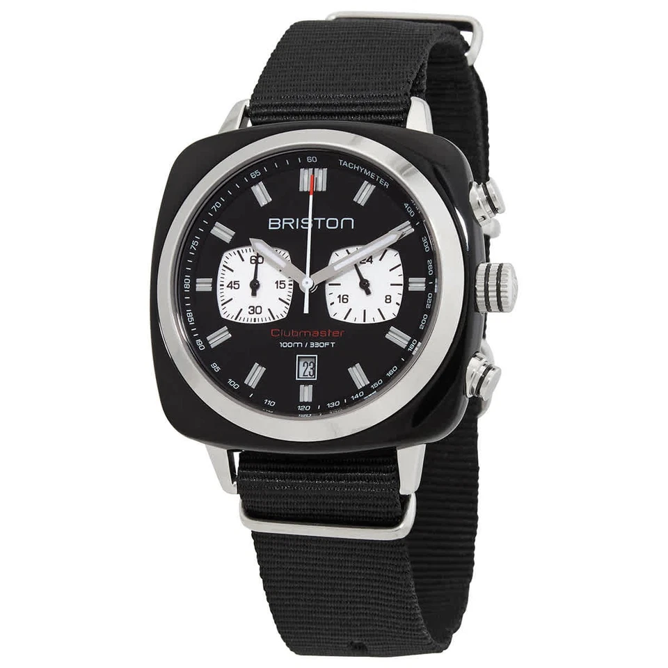 Briston Clubmaster Chronograph Quartz Black Dial Men's Watch 17142.SA.BS.1.NB