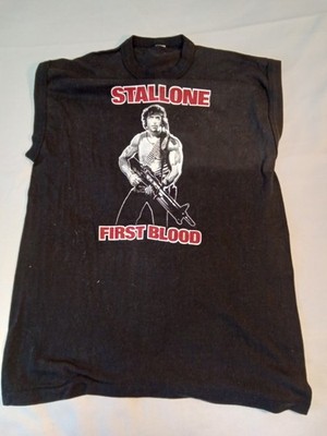 Rambo First Blood Movie Sylvester Stallone Promo Sleeveless T Shirt Medium 