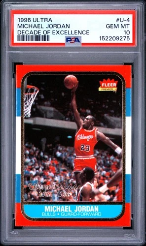 1996 FLEER ULTRA DECADE OF EXCELLENCE #U-4 MICHAEL JORDAN PSA 10