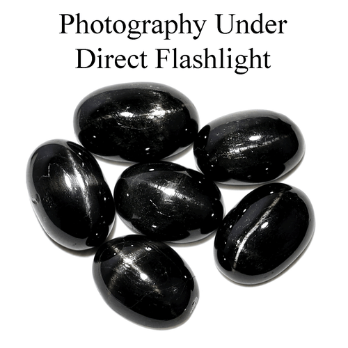 Asterismo de 4 rayos ~ 6 piezas piedras preciosas cabujón ovalado de estrella negra natural 19-21 mm - Imagen 5 de 10