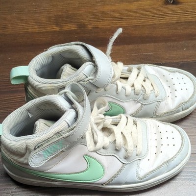 Nike High Top  Sneakers White Mint Green Light Gray Athletic Shoes