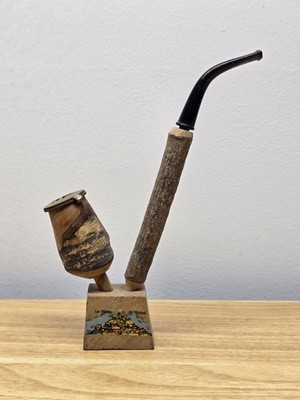 Rare Vintage Le Mont St Michel Custom Handmade Long Stem Collectible Smoke Pipe