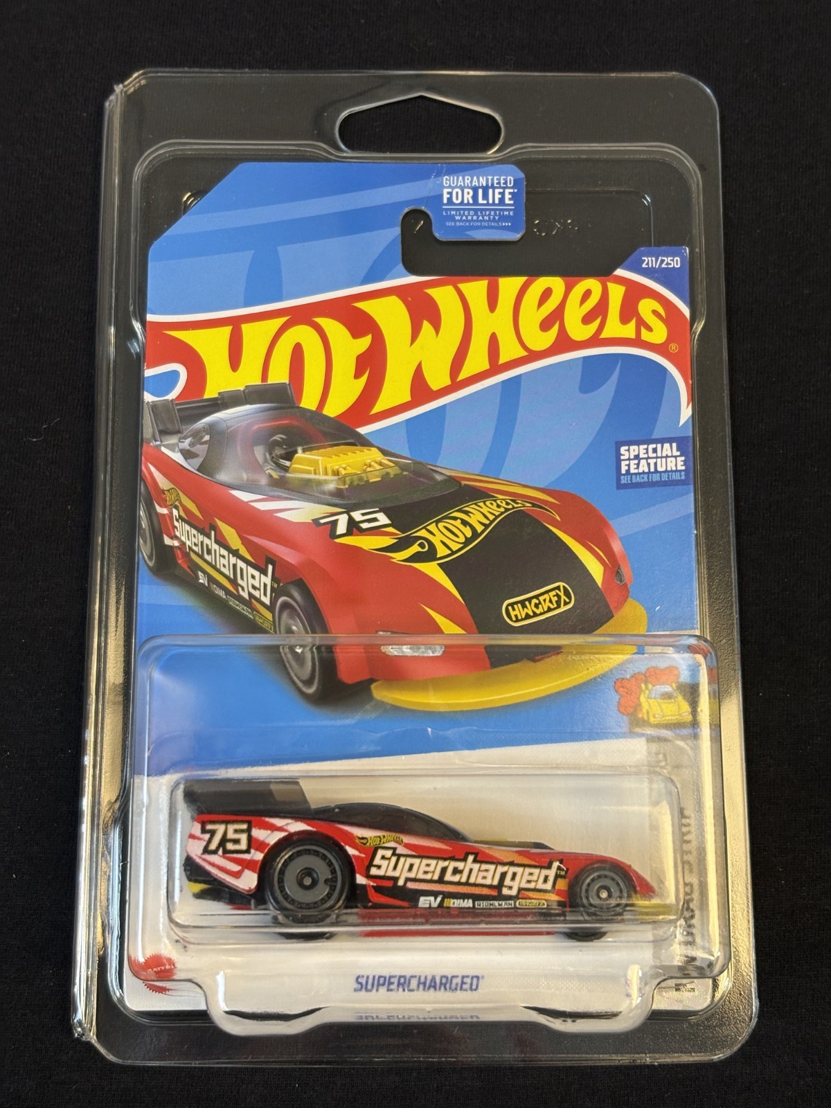 2022 HOT WHEELS SUPERCHARGED 211/250 HW DRAG STRIP 5/10 RED SPECIAL W/ PROTECTOR