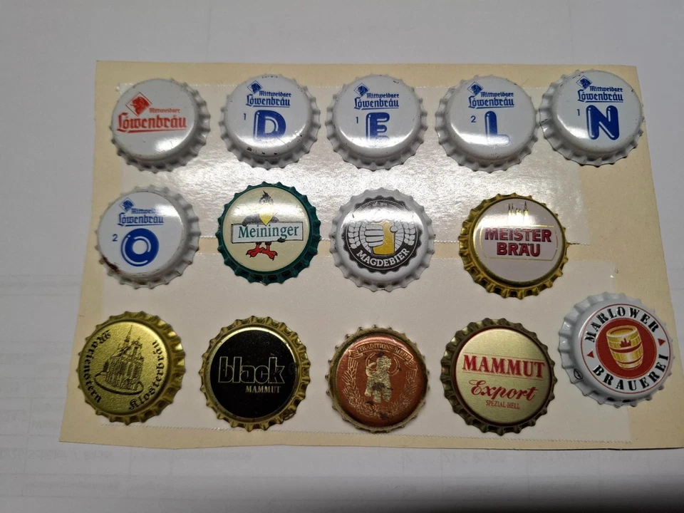 14 verschiedene Kronkorken Bottle Caps Bier Ostdeutschland teils alt - Bild 1 von 1