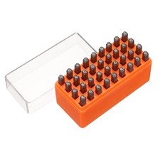 36-teiliger 1/8" (3mm) Metall-Briefstempel-Satz f&uuml;r Gro&szlig;buchstaben und Zahlen