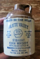 Vintage Empty McCormick corn whiskey crock jug small size old farmhouse bottle