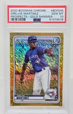 2020 Bowman Chrome Gold Refractor ORELVIS MARTINEZ RC CARD /50 PSA 10 GEM MINT