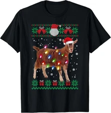 Goat Christmas Sweater Goat Christmas Tree Lights T-Shirt