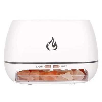 3D Flamme Feuer Aroma Luftbefeuchter Himalaya Kristall Salz Stein Bunt Nacht