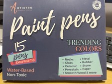 ARTISTRO 15 Acrylic Paint Pens Fine tip 0.7mm Rock Painting Stone Ceramic Glass