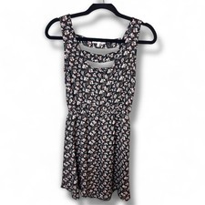 C’est Toi Medium Floral Little Black Dress Sheer M Short 