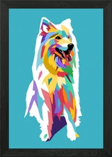 Dog Pop Art Framed Wall Art Poster Canvas Print Picture