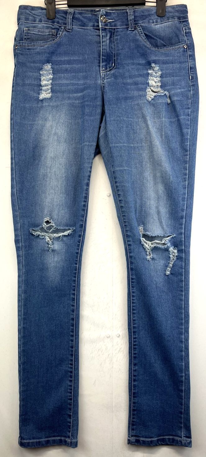 Cleo Jeans - Juniors Size 9 - Blue - Skinny - Mid Rise - Distressed (5175)