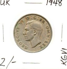 Great Britain Coin Two Shillings 1948 King George VI KM# 865 England as pictured